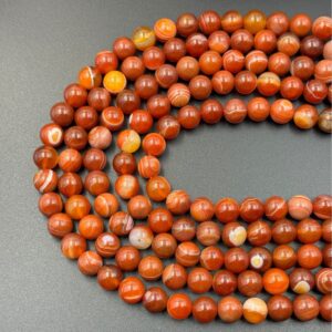 Banded agate round bead strands
