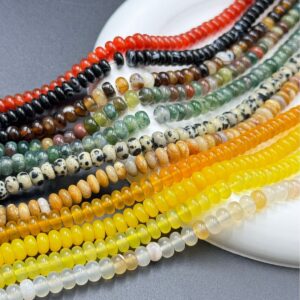 Natural multicolor agate abacus bead strands