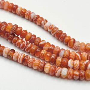 Natural salmon agate abacus bead strand