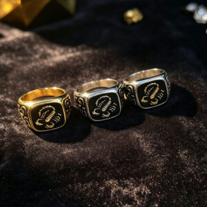 Stainless Steel Scorpio Zodiac Signet Ring