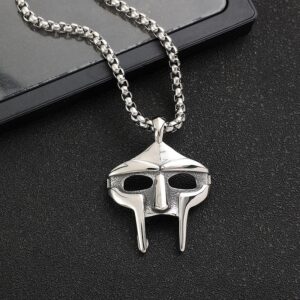 Stainless Steel Spartan Mask Pendant Necklace