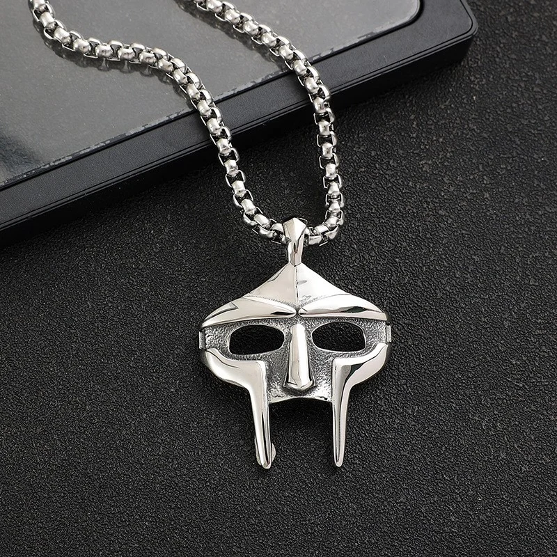 Stainless Steel Spartan Mask Pendant Necklace