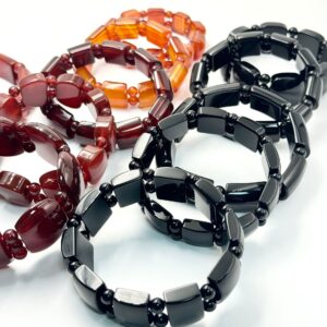 Agate tablet bead stretch bracelets