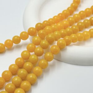 Honey yellow agate round bead strands