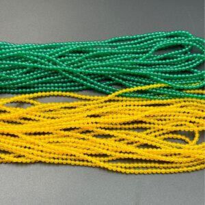 Multicolor chalcedony round bead strands