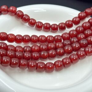 Red agate apple bead strands